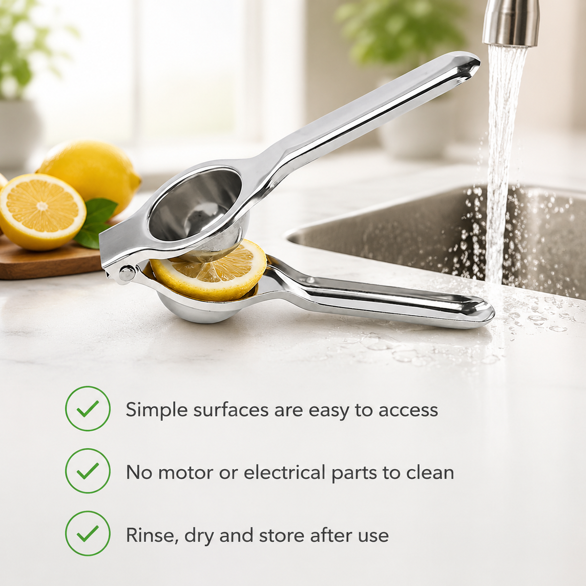 Easy-Press Stainless Steel Lemon Juicer