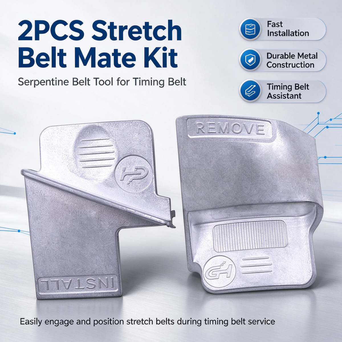 2PCS Stretch Belt Mate Kit, Serpentine Belt Tool for Timing Belt