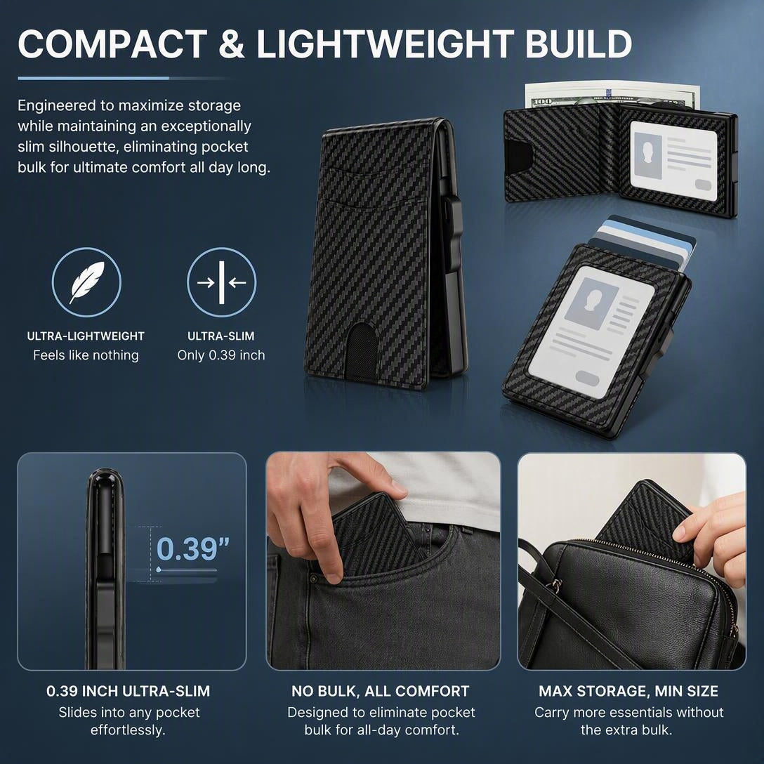 💥Men's wallet - Pop-up card holder, cash slot and credit card slot