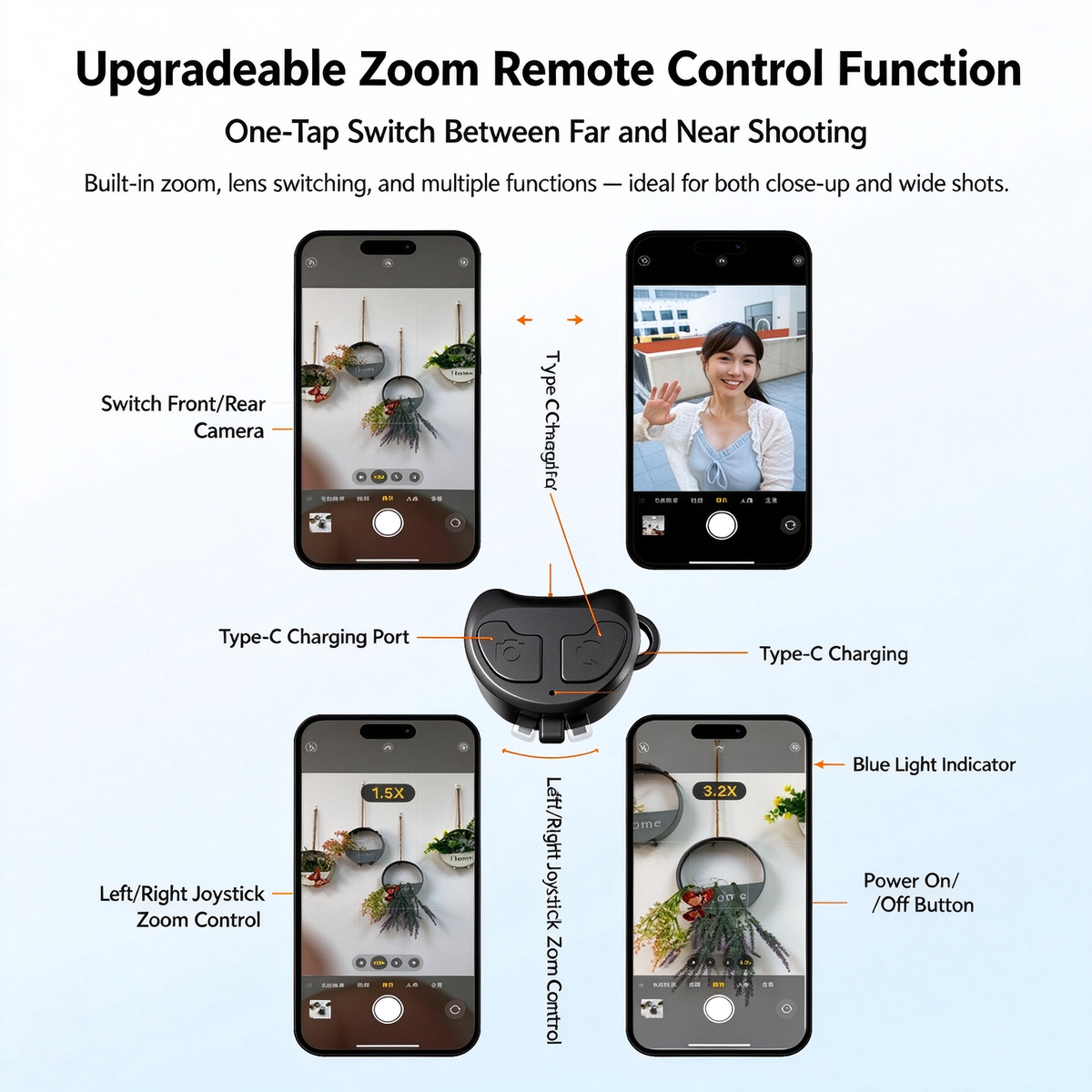 🧲Upgraded magnetic selfie stick – with 360° rotating and adjustable magnetic tripod
