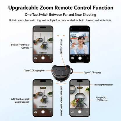 🧲Upgraded magnetic selfie stick – with 360° rotating and adjustable magnetic tripod