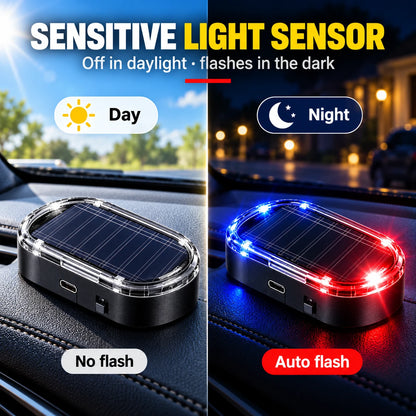 🚨Solar-powered automatic light-sensing LED simulated security warning flashing alarm light
