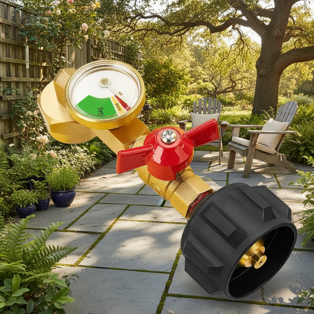 💰⛽ Propane Refill Adapter with Valve & Gauge