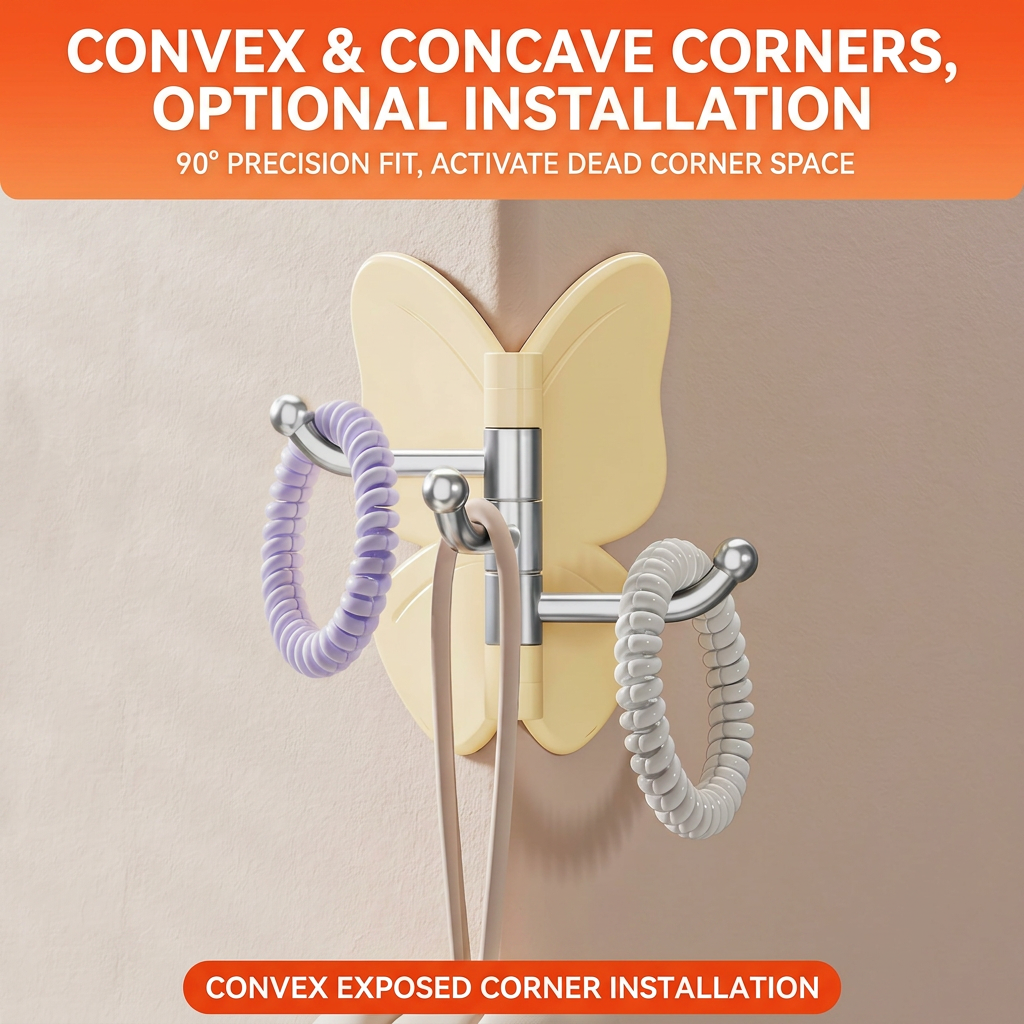 🦋4 pieces of high-quality appearance butterfly hooks, firmly grasped, no need for drilling