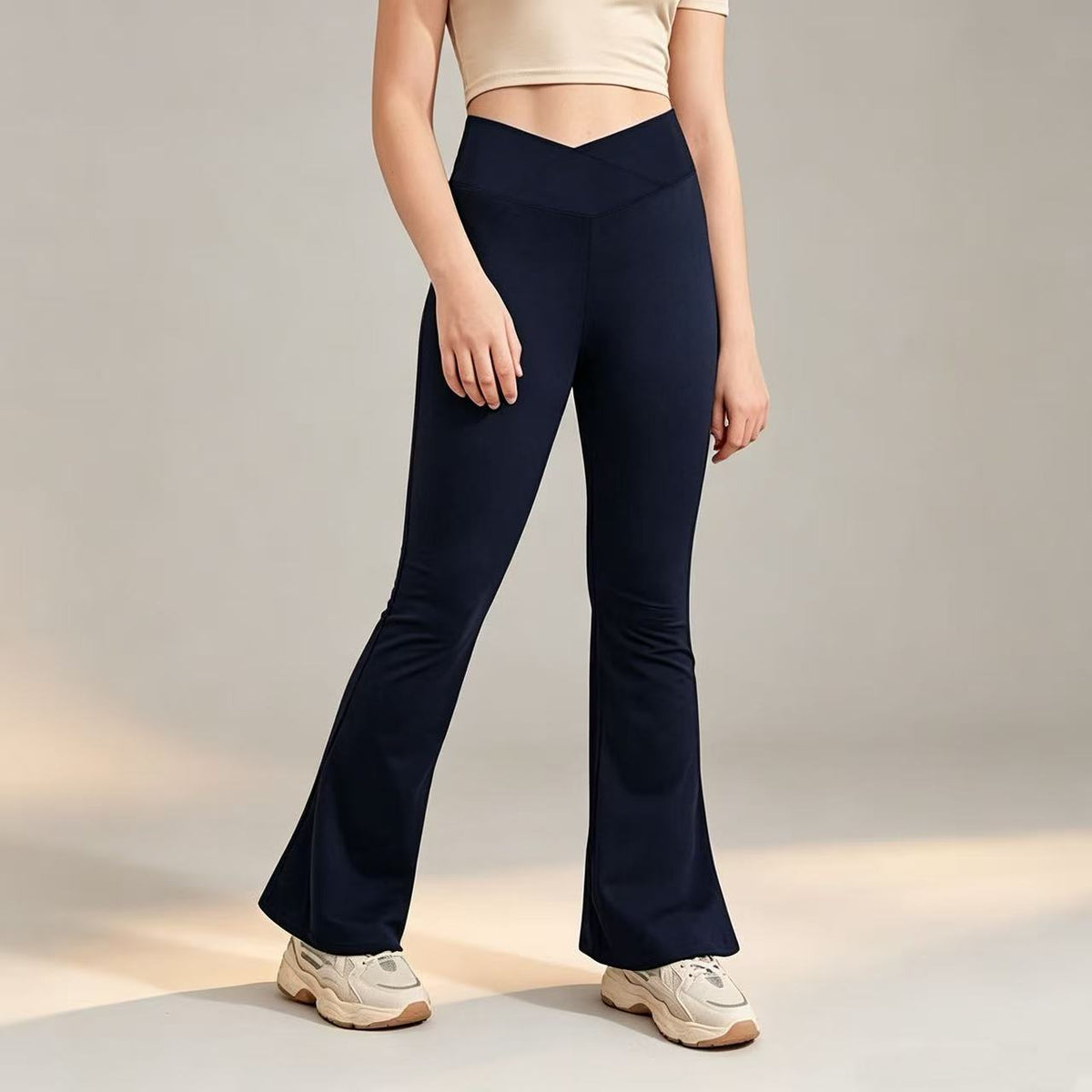 Girl's Leggings Cross High Waisted Flare Pants Yoga Bootcut Pants