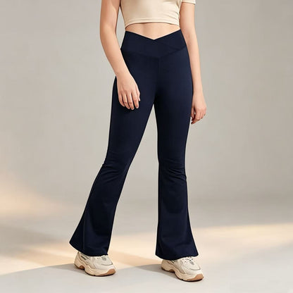 Girl's Leggings Cross High Waisted Flare Pants Yoga Bootcut Pants