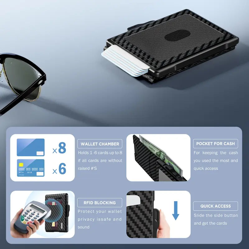 Wallet for Men - Pop Up Case Wallet with RFID Blocking