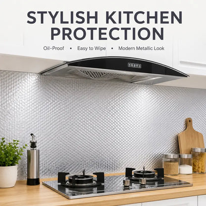 ✨Self-adhesive aluminum foil kitchen splash-proof wallpaper