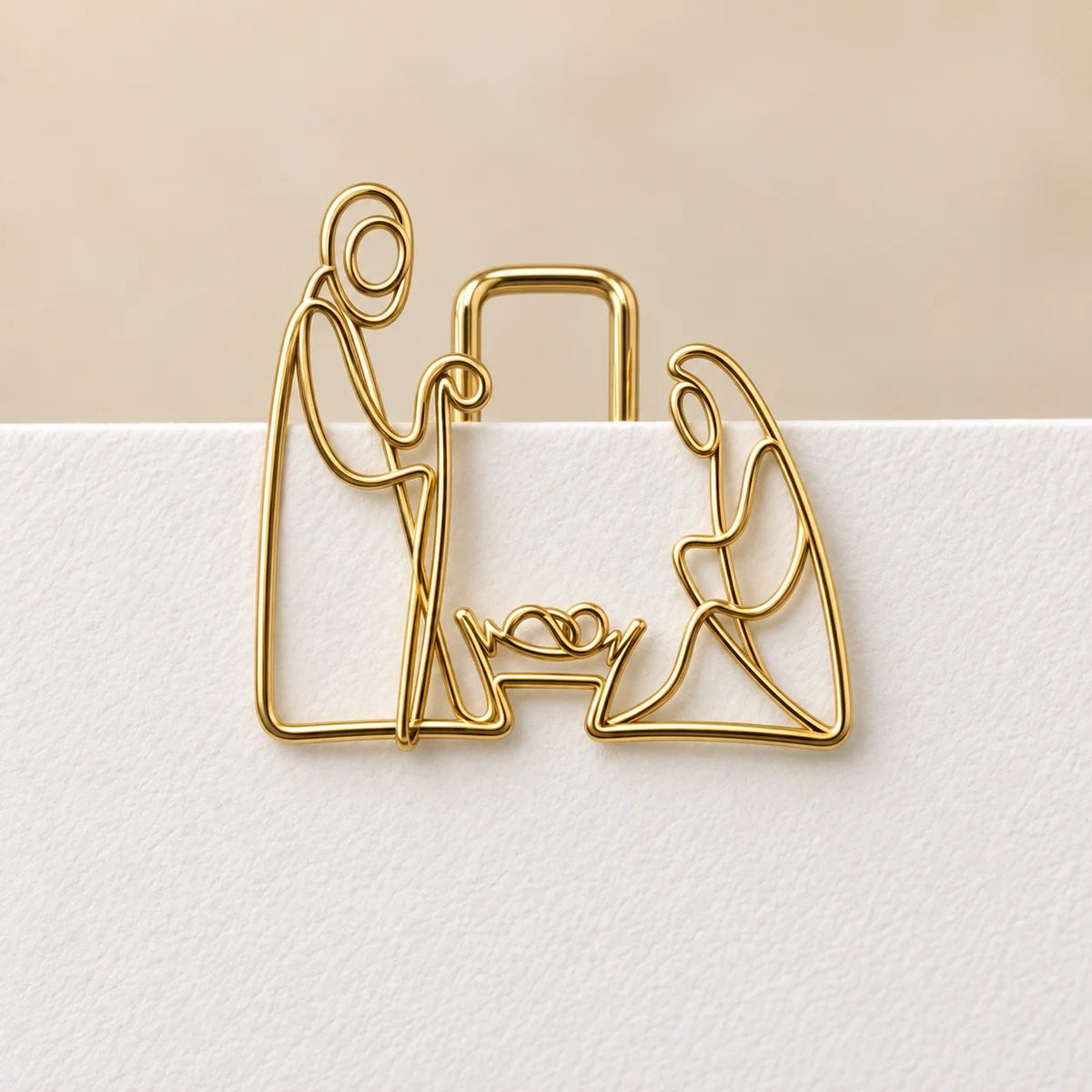✝Faith-Inspired Gold Paper Clips — Meaningful Christian Bookmarks 5 Pcs