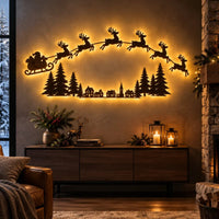 Reindeer & Winter Village Scene