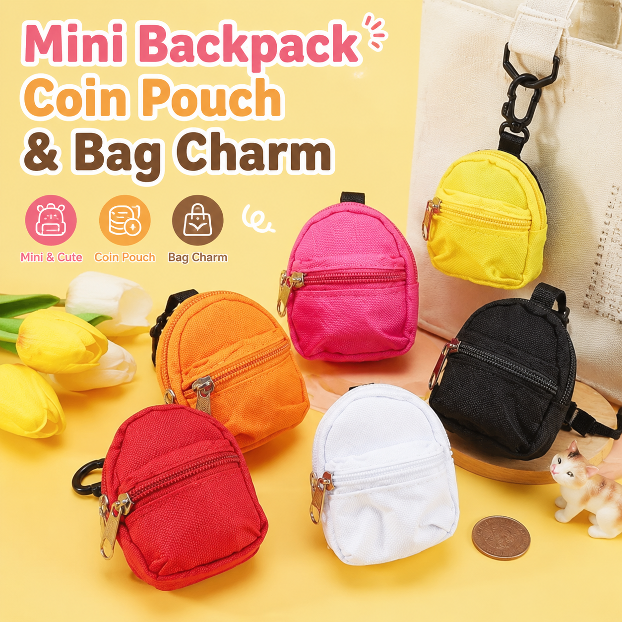 🎒Mini Backpack Coin Pouch &amp; Bag Charm