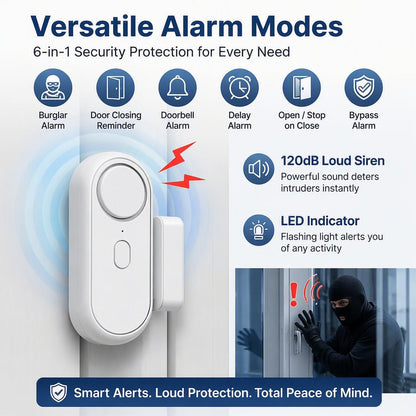 Easy Install Adhesive Door Window Alarms Home Security System