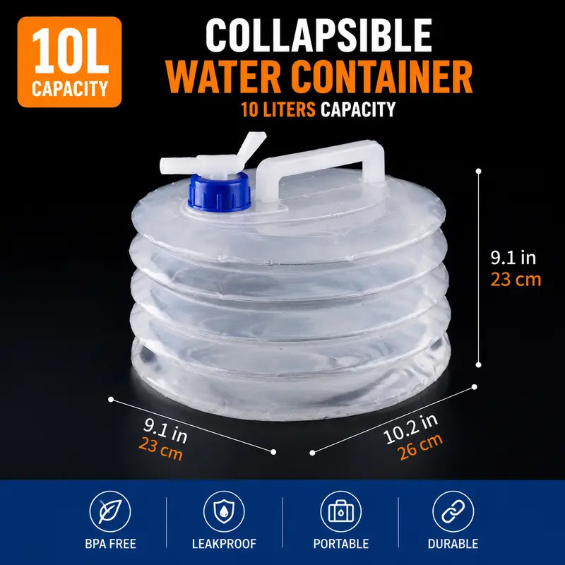 Portable, Leak-Proof, Foldable Water Storage Container