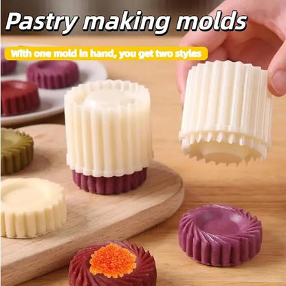 🥮Sunflower-patterned round hand-pressed mooncake mold - for DIY cookies and pineapple pastries