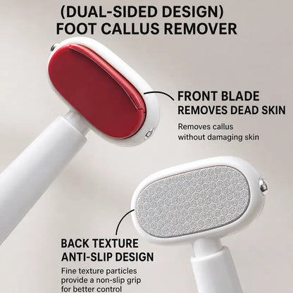Dual‑Sided Foot Callus Remover, Replaceable Stainless Steel Blade Foot Scraper