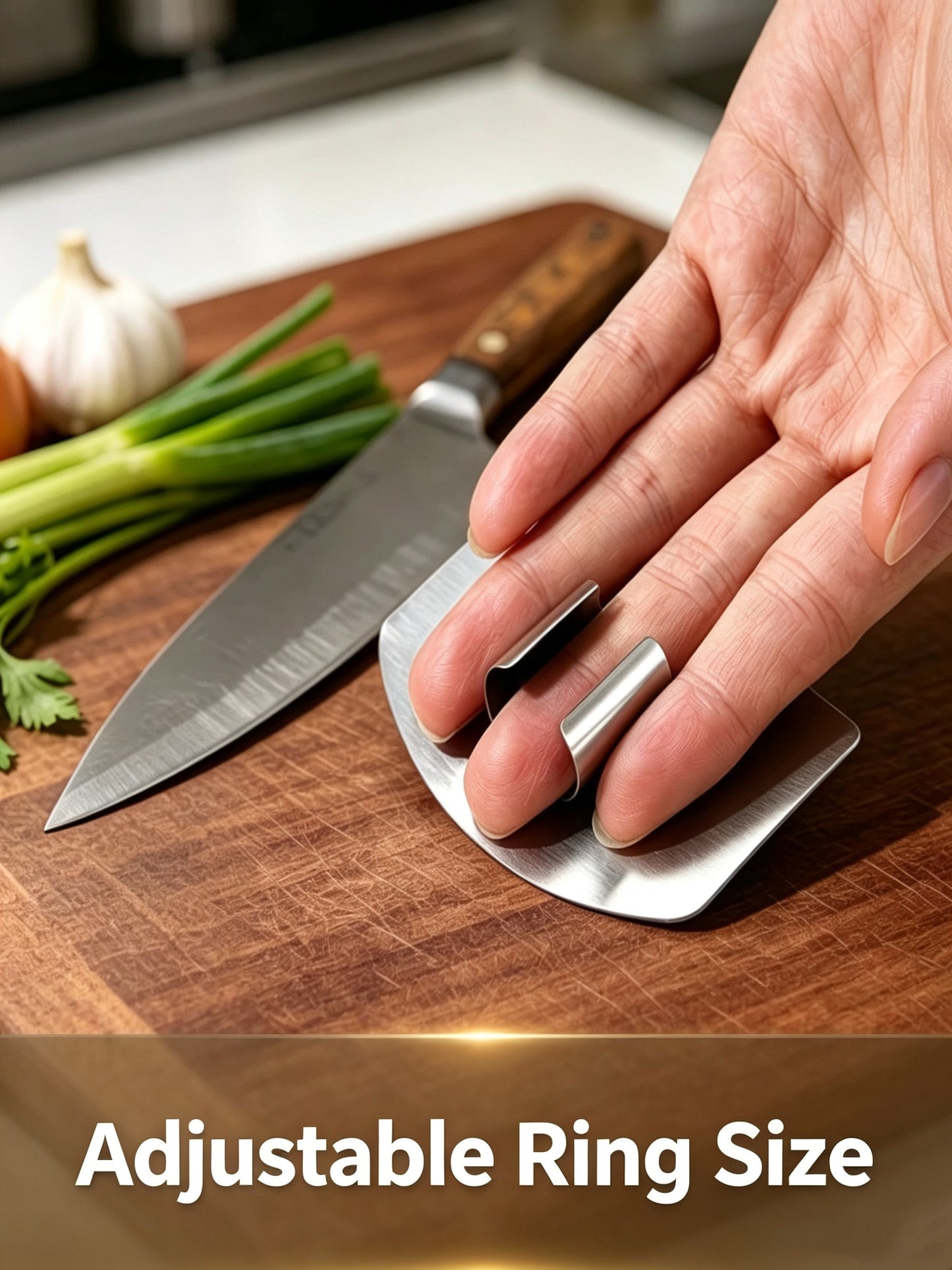 Safe‑Cut Stainless‑Steel Finger Guard, Avoid Cutting Fingers When Cooking