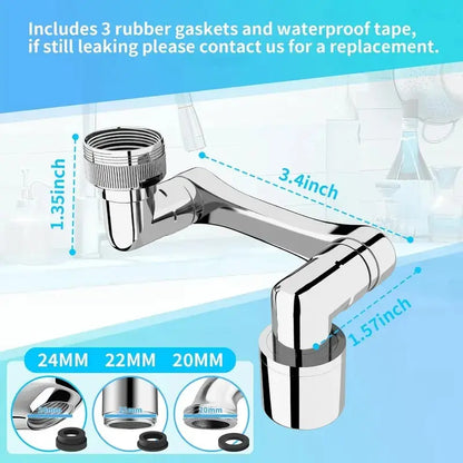 🦾🌊 Metal Faucet Extender with 1440° Rotation Brass Aerator