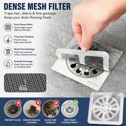 50PCS PackDisposable Shower Drain Hair Catcher