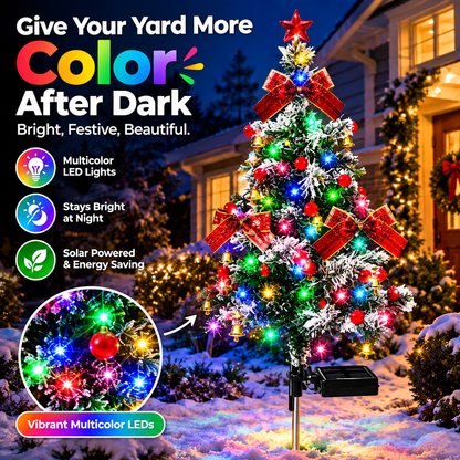 Solar-Powered Decorative Lights for Outdoor Courtyard Christmas Tree Ambiance