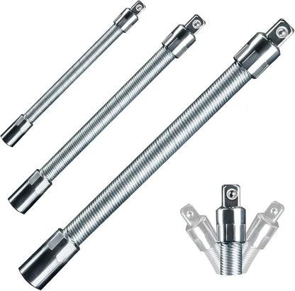 🔧 Socket Ratchet Wrench Set - 3 Bendable Shafts Connecting Rod
