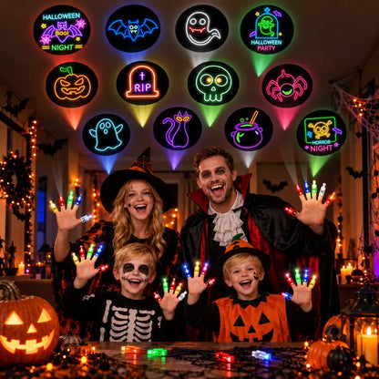 36PCS Halloween And Christmas LED Projection Finger Lights