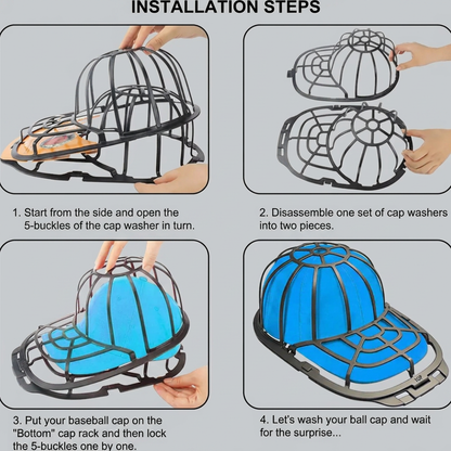 🧢Hat Washer Baseball Cap Cleaner Machine Washing Cage Holder Frame Net