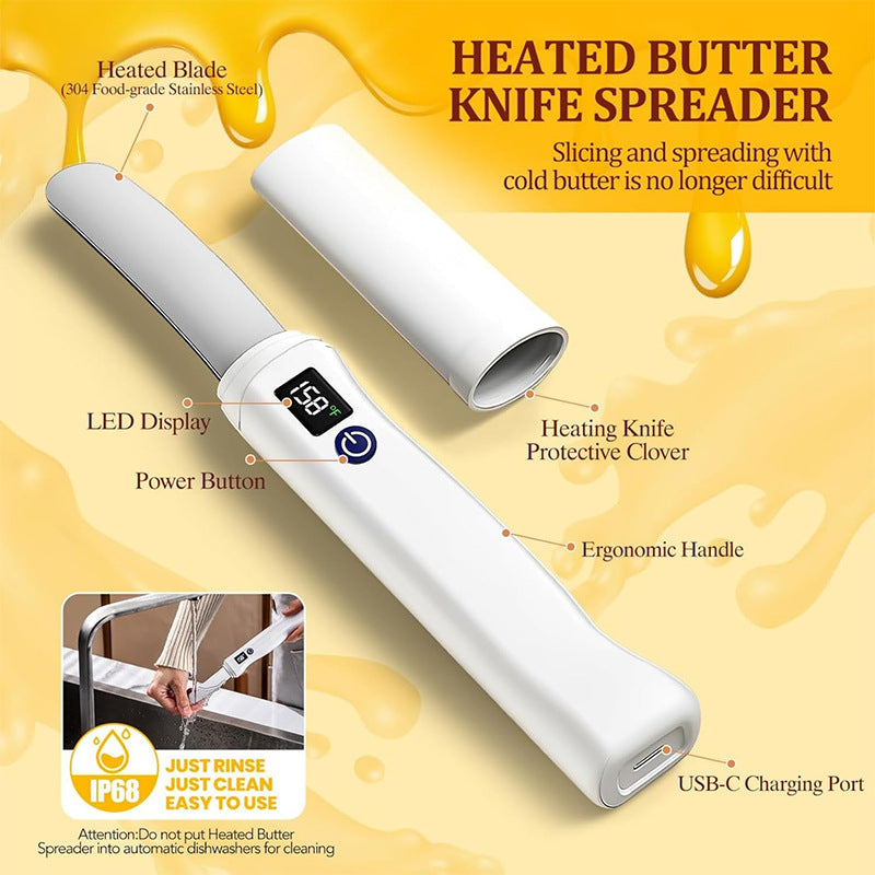 Rechargeable heated butter knife