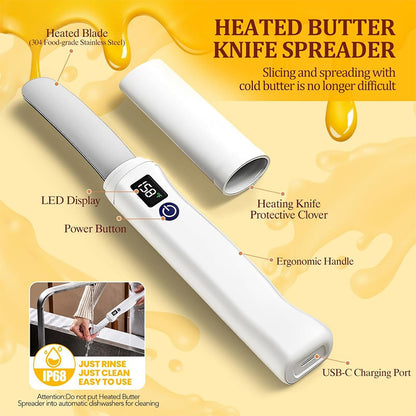 Rechargeable heated butter knife