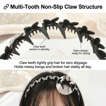 🦋Wavy Crystal Butterfly Headband Set for Women