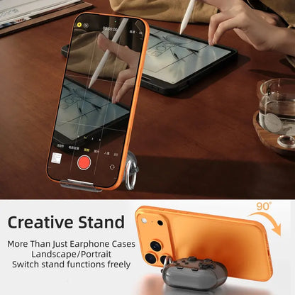 🎧🛡️ Earphone Case for AirPods Pro, with 3D Pressable Button, Safety Lock & Phone Stand