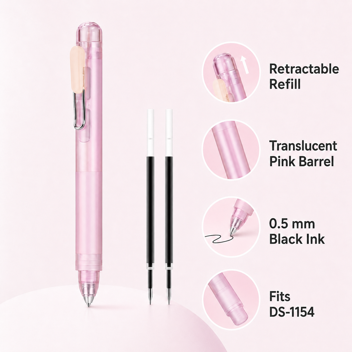 ✏️Retractable Pocket Gel Ink Pen Set