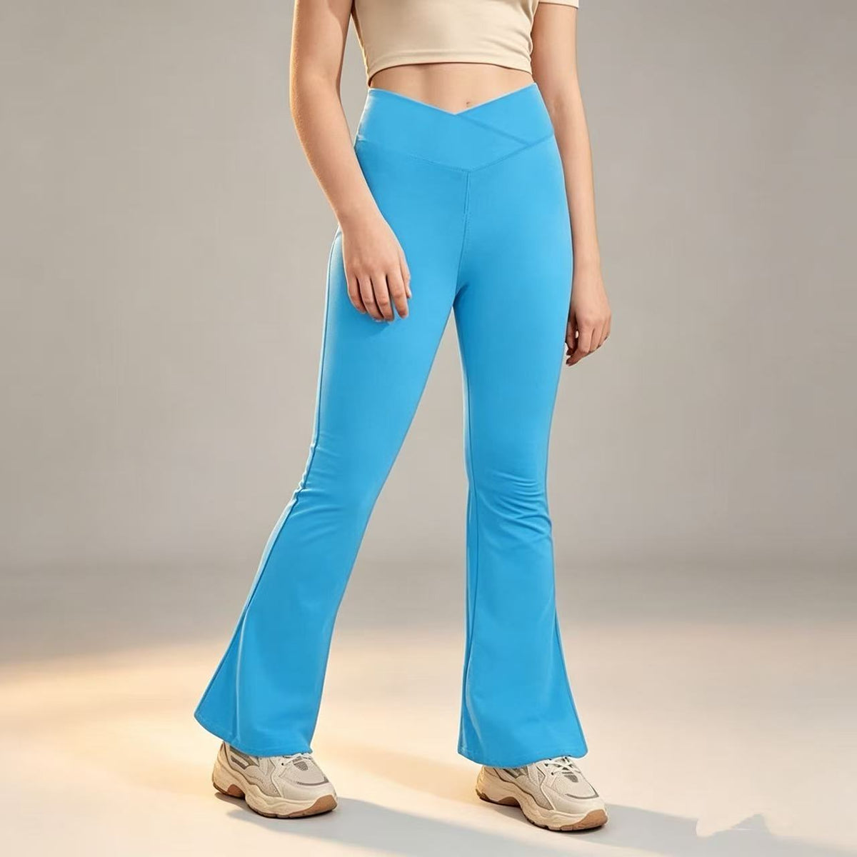 Girl's Leggings Cross High Waisted Flare Pants Yoga Bootcut Pants