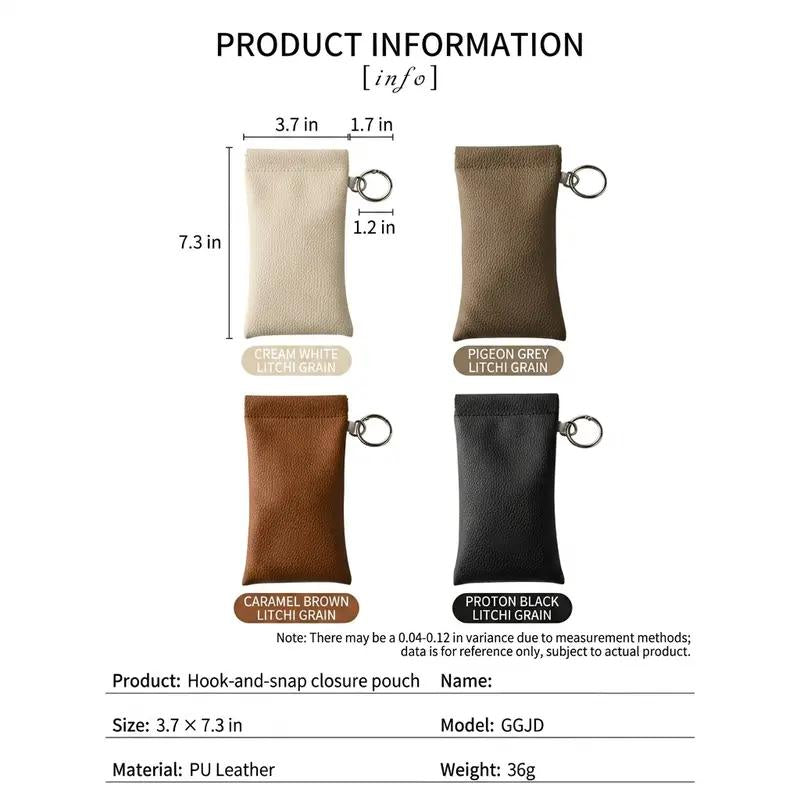 Buy three get one free🎒 PU Leather Eyeglass Pouch with Key Ring - Spring-Open Portable Glasses Case ✨