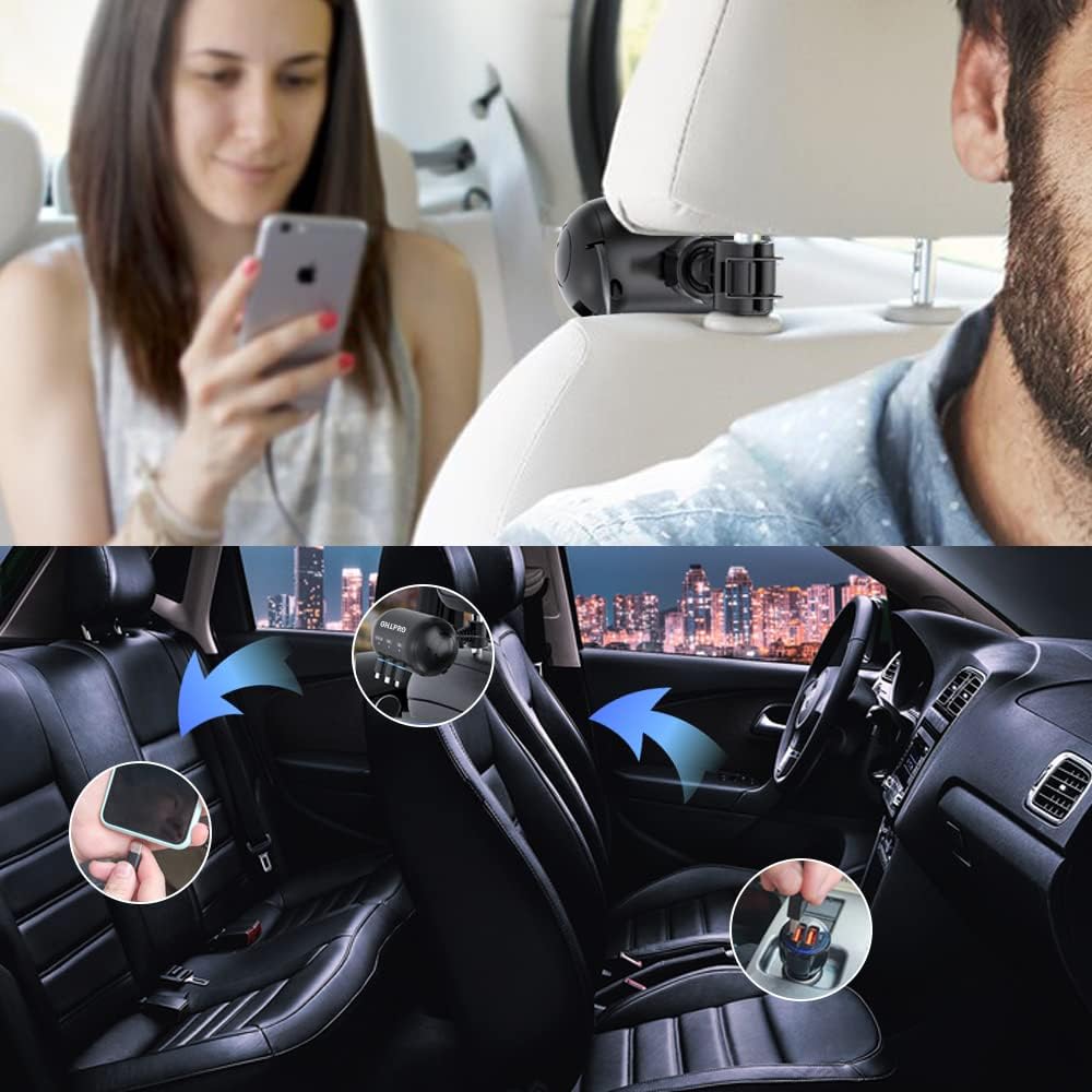 Car Charger 1-to-3 Retractable Cable Box