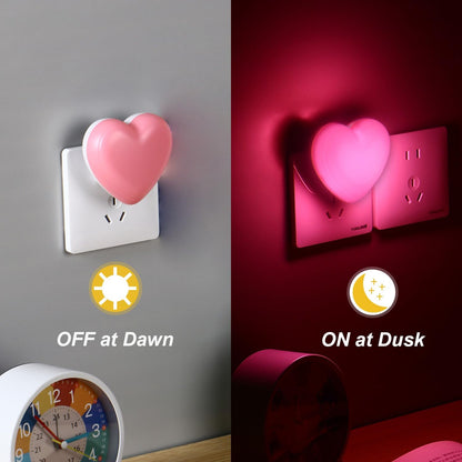 💖2-Pack Heart Shape LED Night Lights