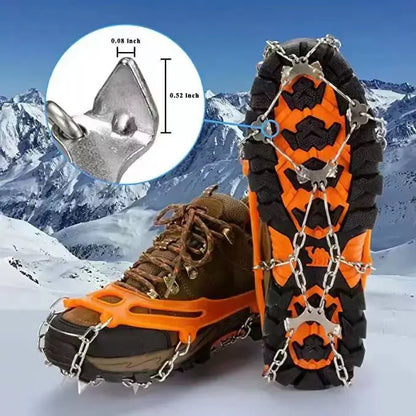 👟🏔️Lightweight, Non-Slip Snow Traction Cleats – Suitable for Walking, Daily Commuting, and Hiking