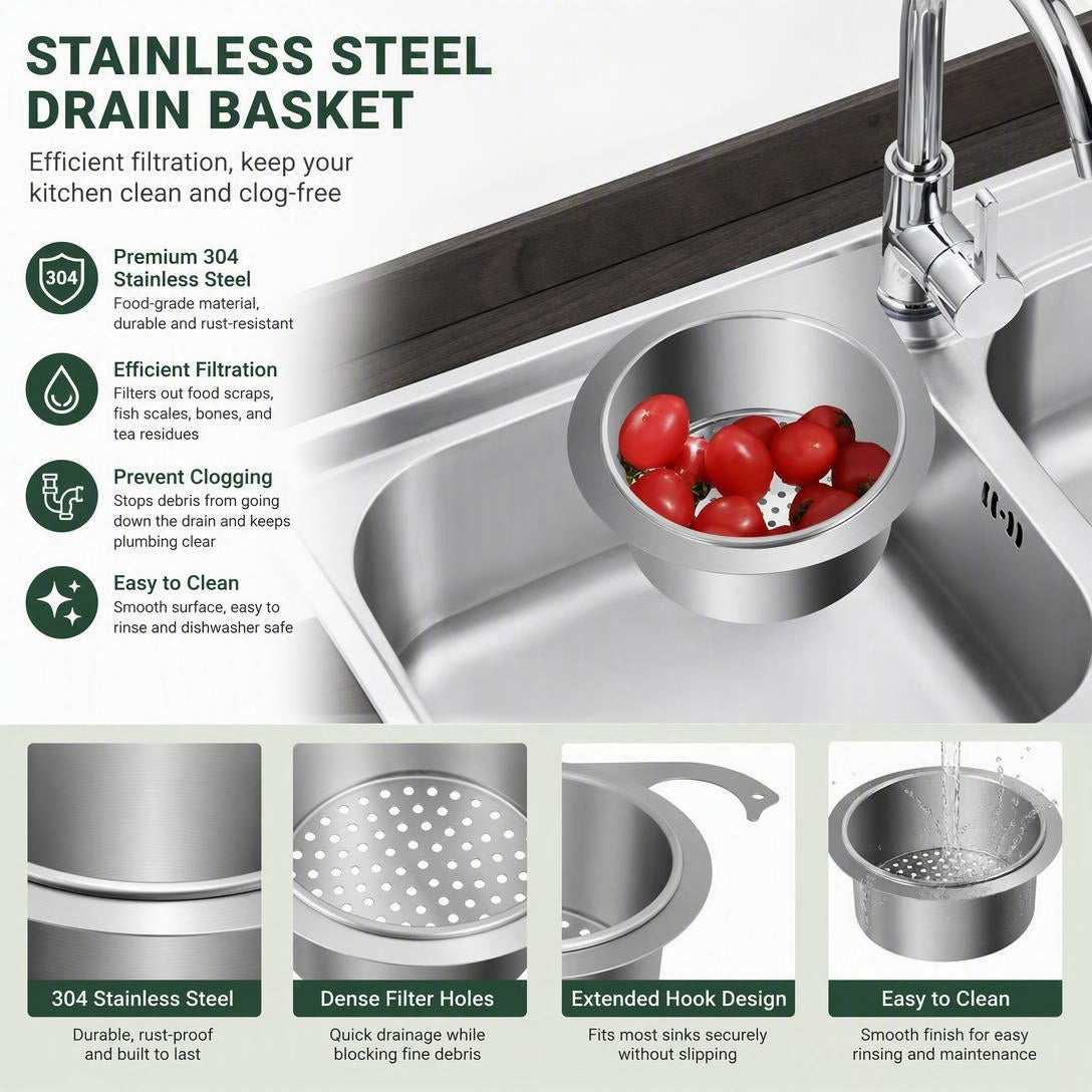 Stainless Steel Swan Sink Strainer Basket
