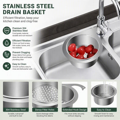 Stainless Steel Swan Sink Strainer Basket