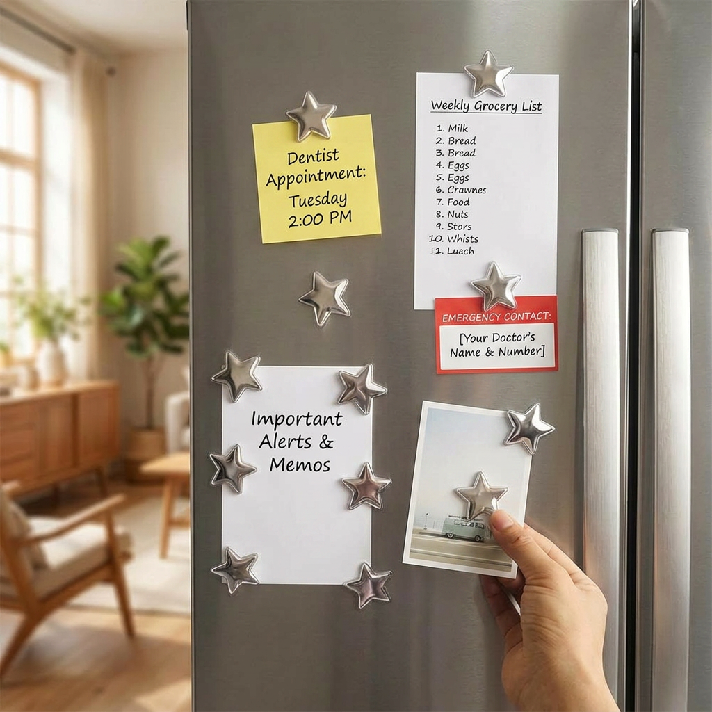 ⭐Ten retro electroplated refrigerator stickers in star shapes