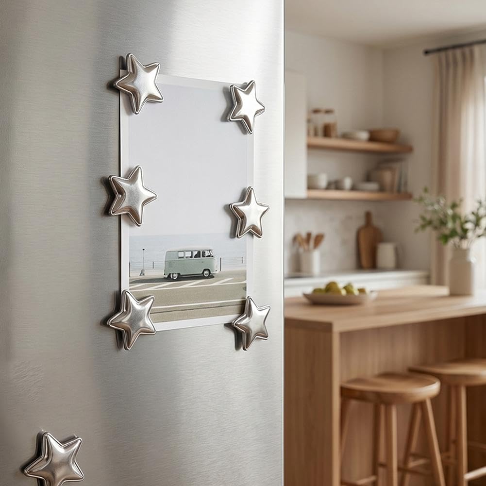 ⭐Ten retro electroplated refrigerator stickers in star shapes