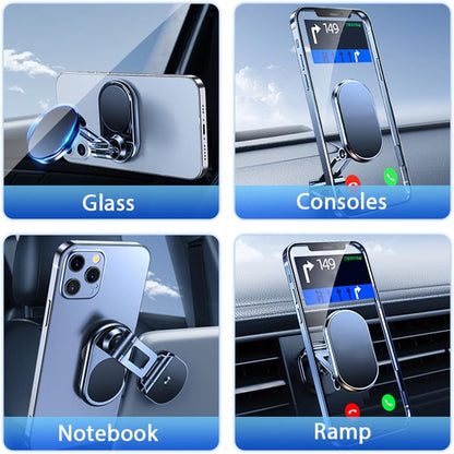 📱 Foldable Magnetic Car Phone Holder – 360° Rotating Metal Mount