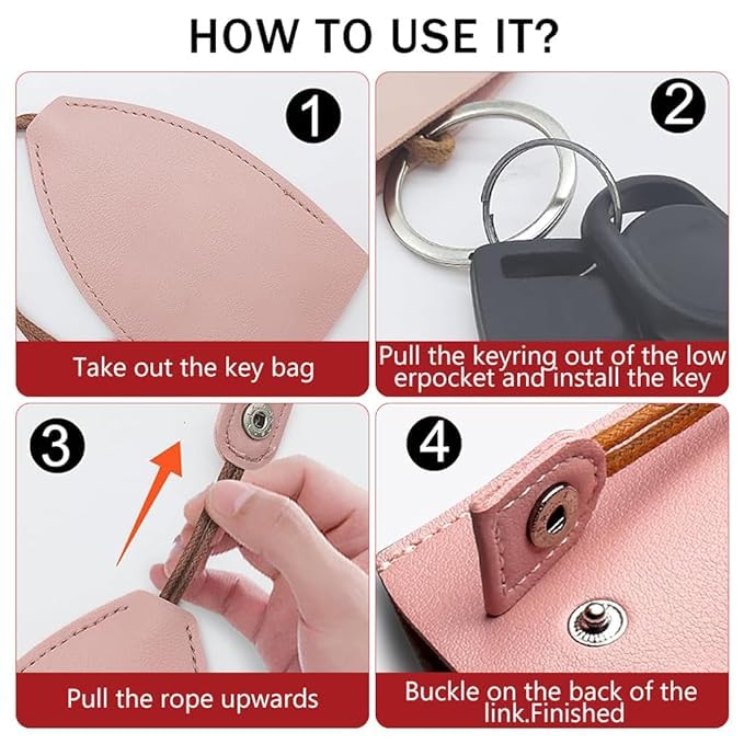 🐰4 Pcs Innovative High-Capacity Pull-Out Car Key Case