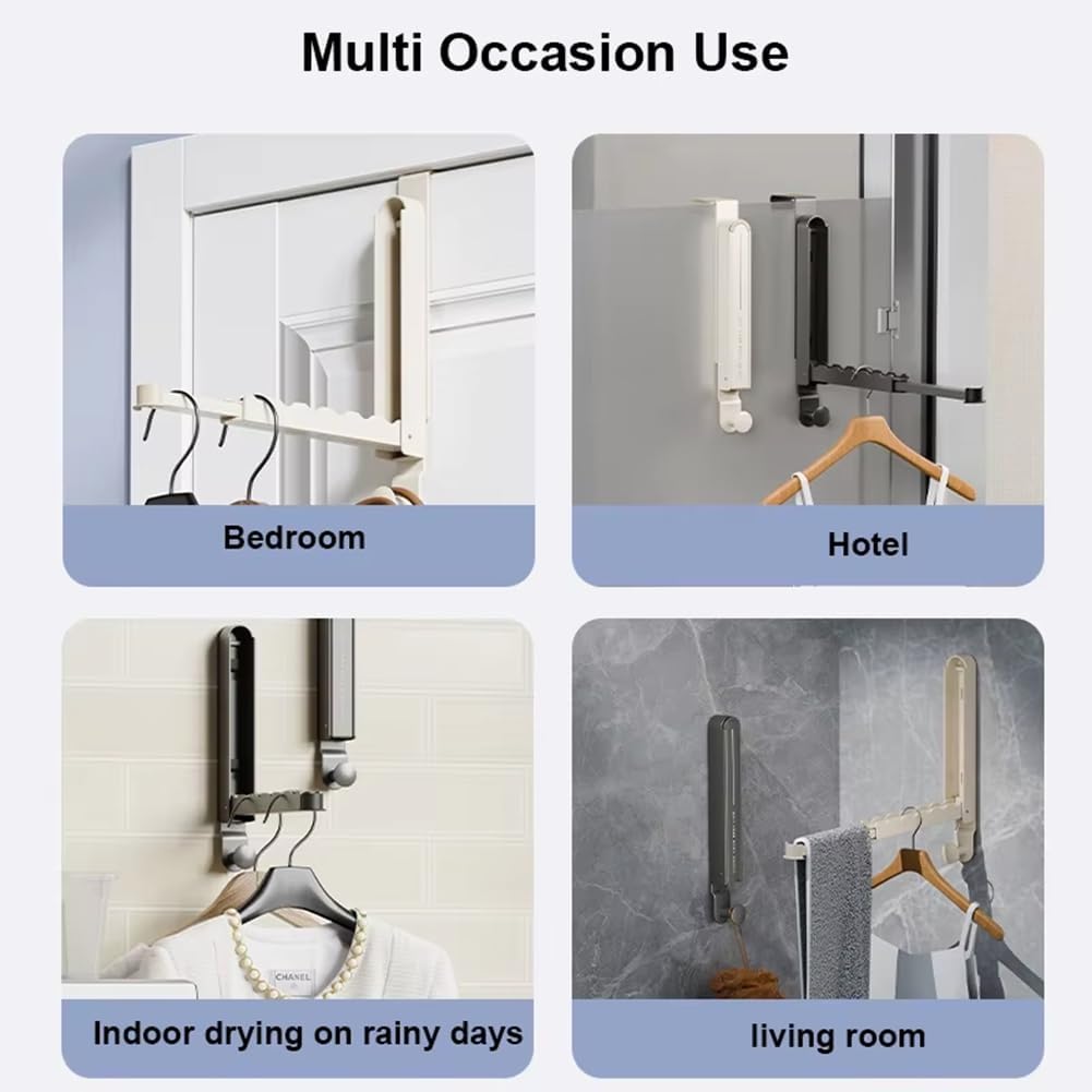 🛠️Retractable and foldable wall hooks - portable clothes rack