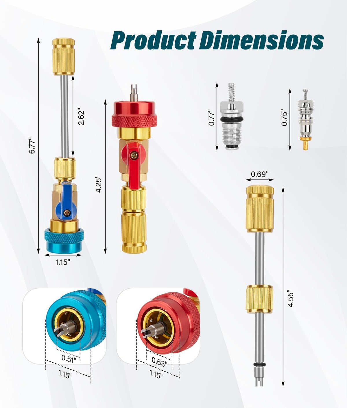 🛠️High and low pressure automotive air conditioning valve core tool kit
