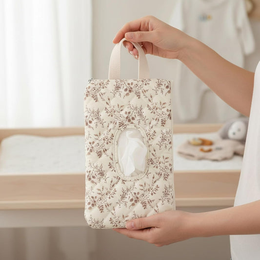 🌸Hangable floral pattern wet wipes bag