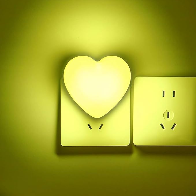 💖2-Pack Heart Shape LED Night Lights