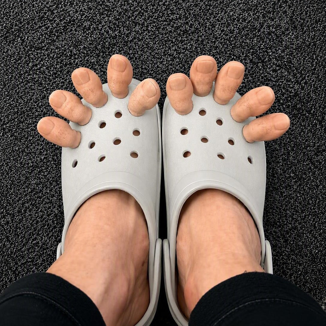 Big Toe Crocodile Curse Funny Clogs
