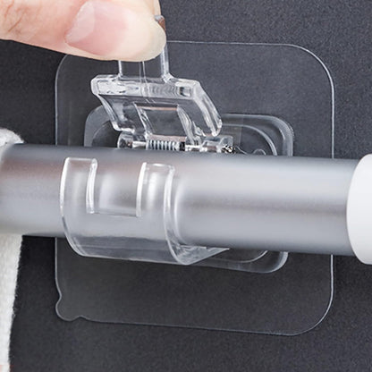 🔨🚫 No Drill Nail Free Adjustable Self Adhesive Curtain Rod Holder Hooks