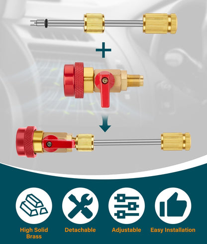 🛠️High and low pressure automotive air conditioning valve core tool kit