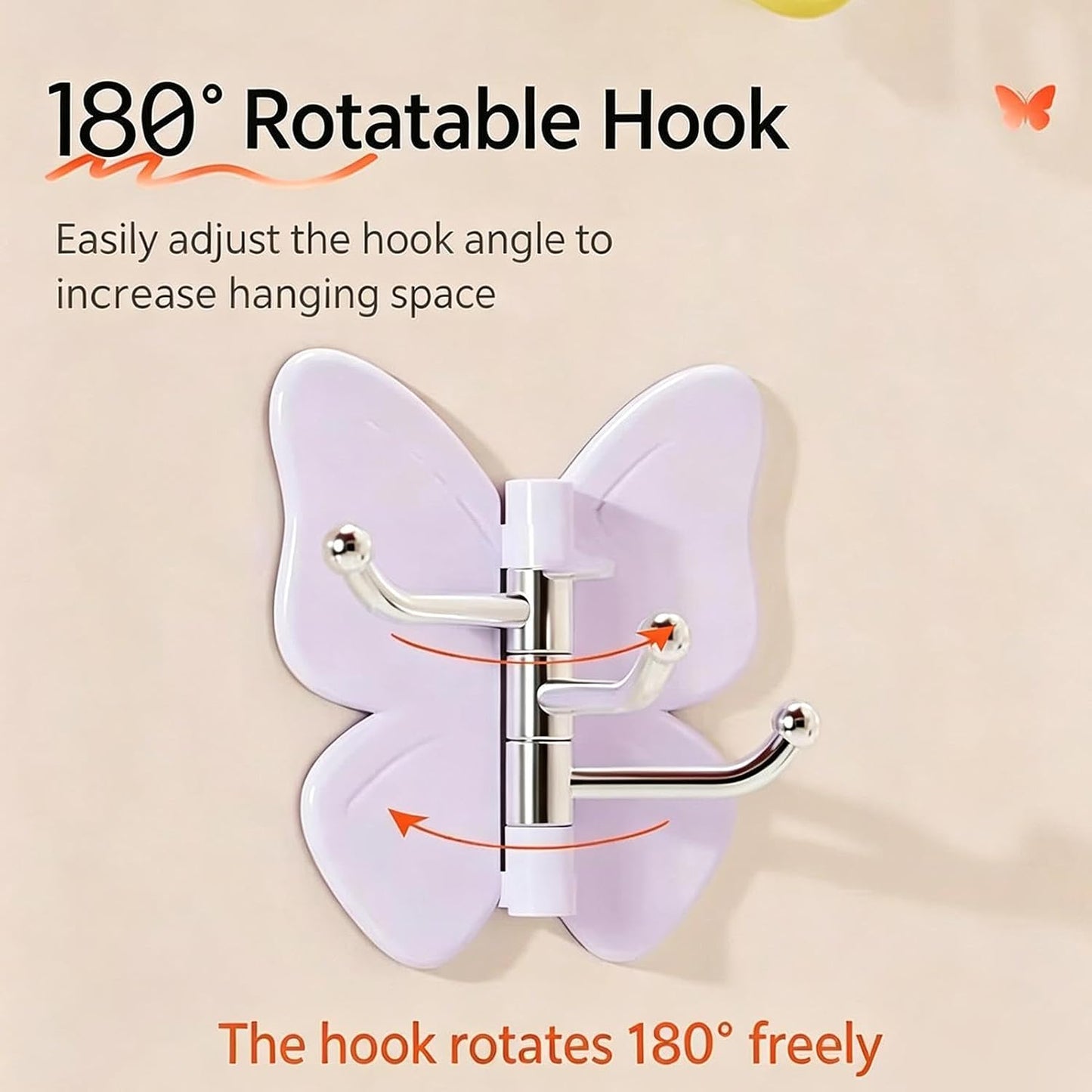 🦋4 pieces of high-quality appearance butterfly hooks, firmly grasped, no need for drilling